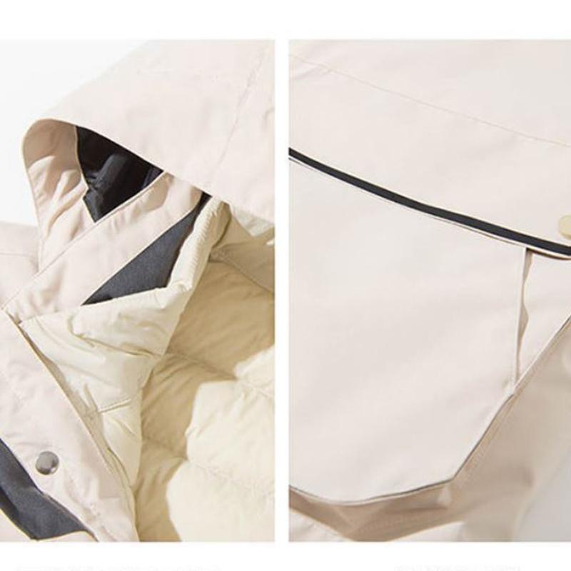 Men's and Women's Outdoor Jackets Winter Waterproof and Windproof White Duck Down Jacket Ski Mountaineering Two-piece Jacket