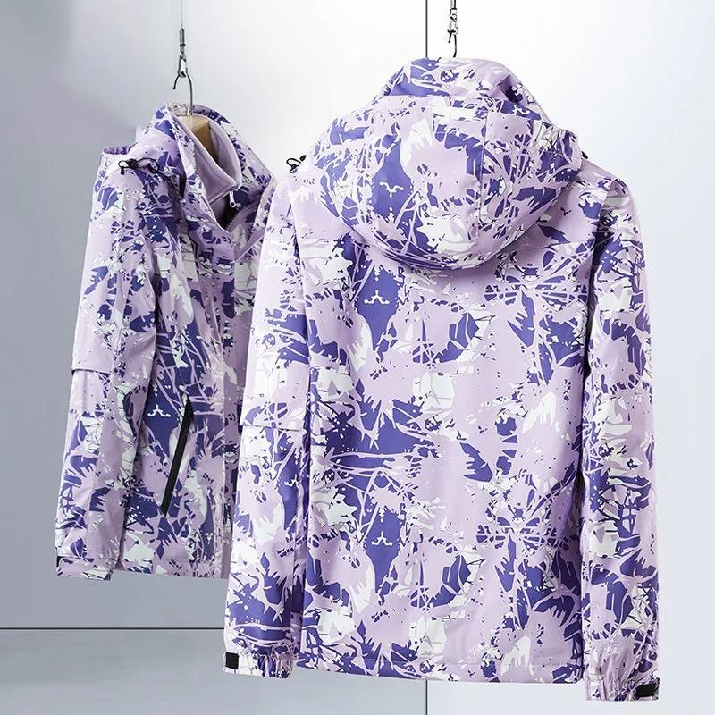 Women's Detachable Storm Jacket Autumn Winter Heavy Hiking Jacket Skiing Jacket Sport Coat Waterproof Jackets Couple Clothes