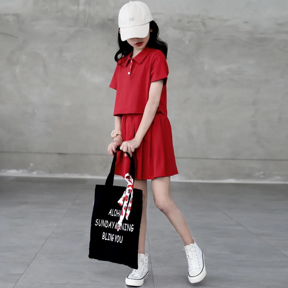 Two-Piece Suit Girls Summer Sweet and Comfortable Suit Girls Big Kids Children's Summer