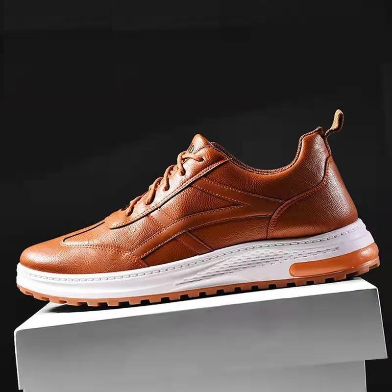 Men's Casual Lace Up Board Shoes High Quality Sport Shoes Tie Shoes All-match Sneakers Non-slip Wear-resistant Work Shoes Soft Sole Breathable