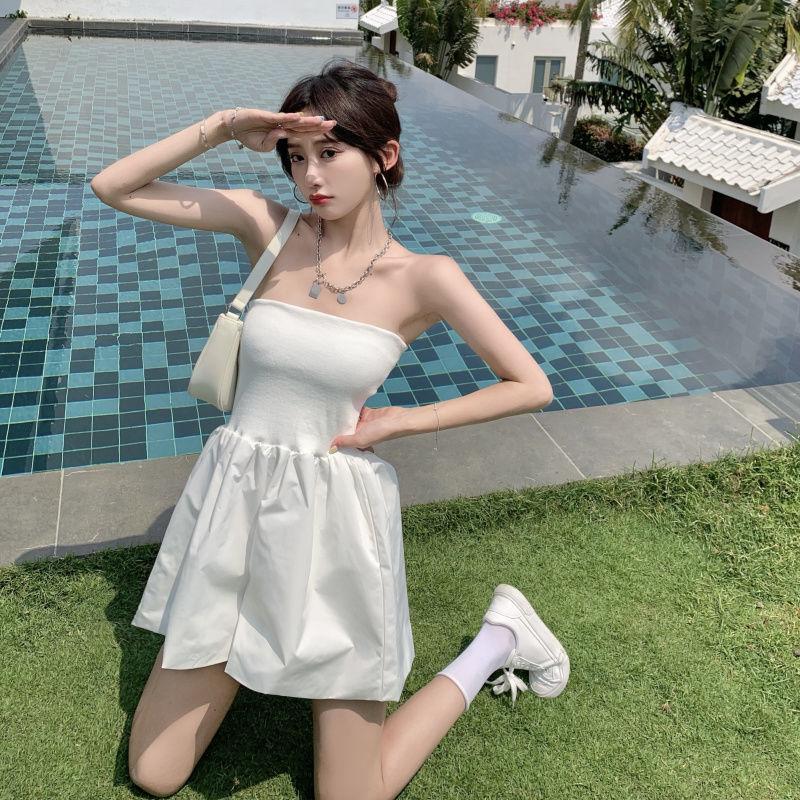 Women  Sexy Top Rompers Spring and Summer Sling Tube Top Casual Vacation Office Home