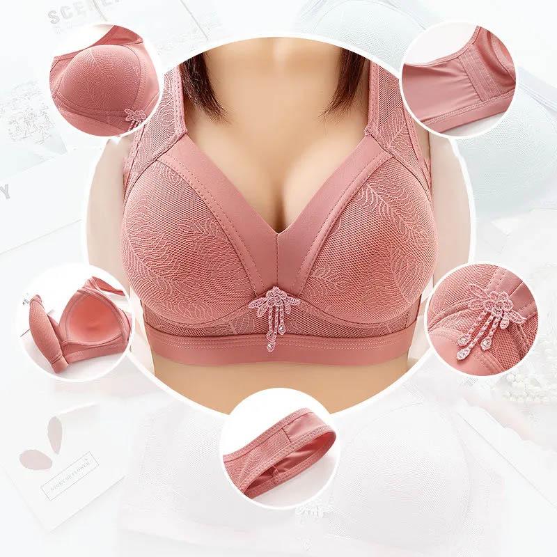 Women's Bra Large Size Breathable Anti-sagging Vest Side Gathering No Steel Rings Receiving Side Breast Lifting Adjustable Bra