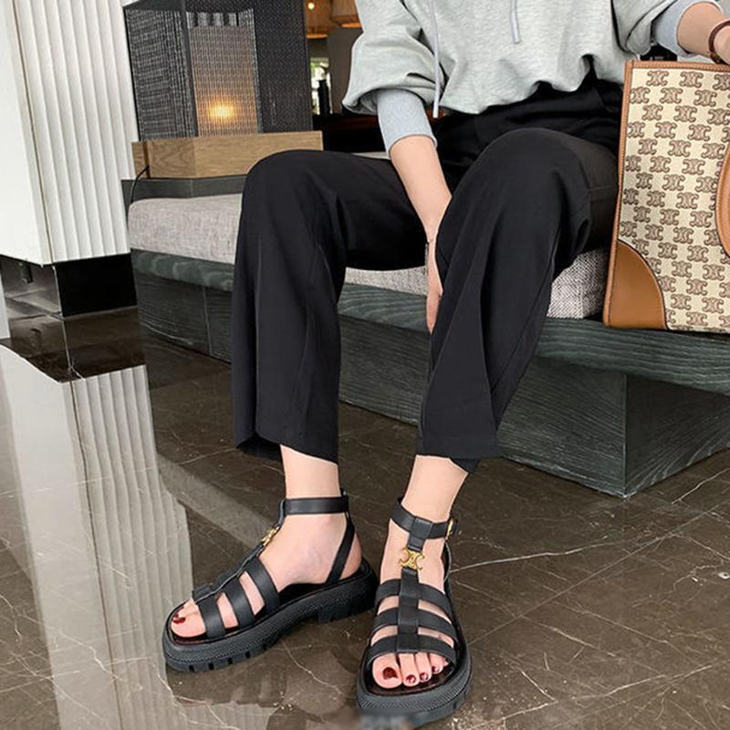 Sandals Women's Summer Flat Bottom High-end Retro Thick Bottom Ladies Sports Woven Sandals