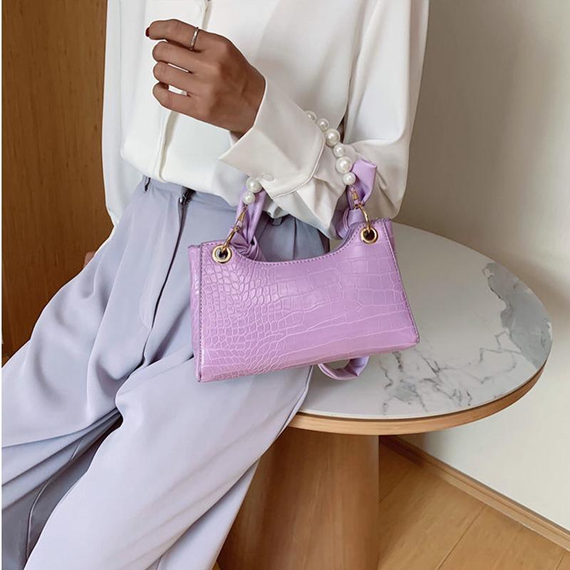 Crocodile Pattern Small PU Leather Armpit Bag For Women Shoulder Handbags Lady Simple Hand Bag Beautiful