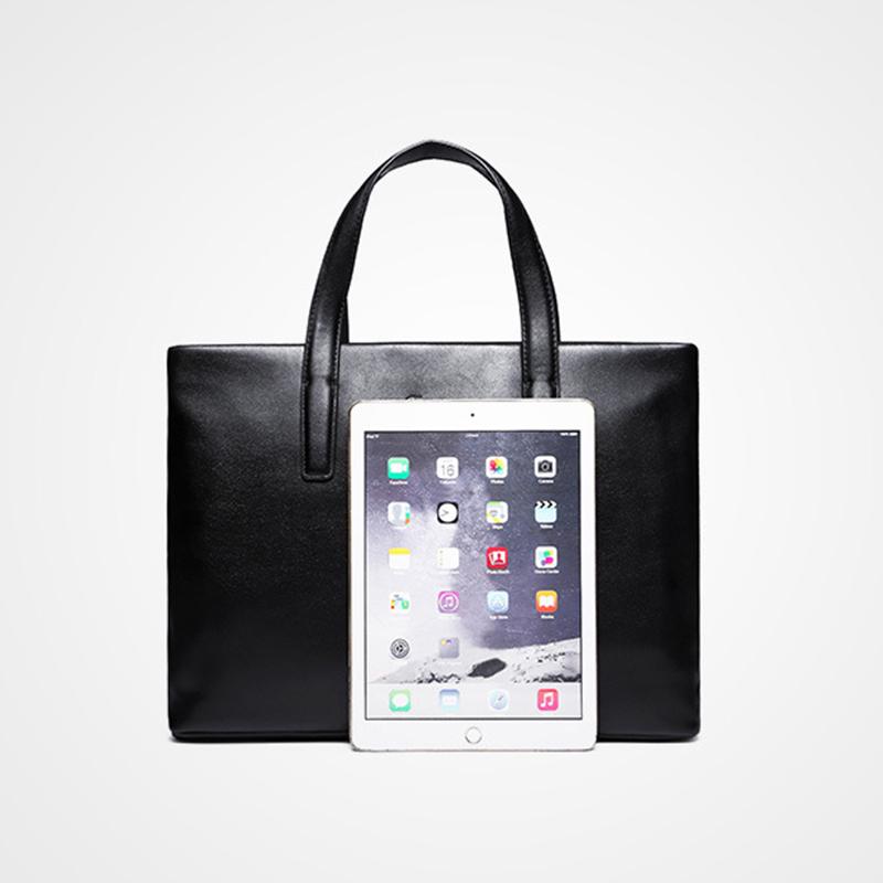 Business Briefcase Men Black PU Leather Large Capacity Anti-theft Handbag Shoulder Bags Computer Bag