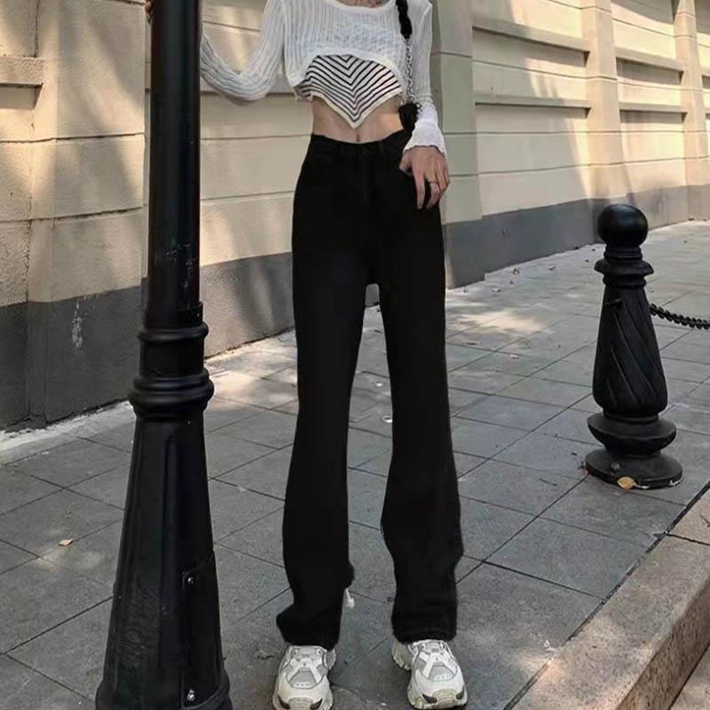Design High Waist Display Thin Jeans Women's Straps Straight Pants Wrapping Pants Do Not Cause Pants Trousers