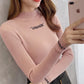 Half High Neck Solid Color Women's Sweater Slim Slimming Sexy Long-sleeved Knitted Bottoming Shirt