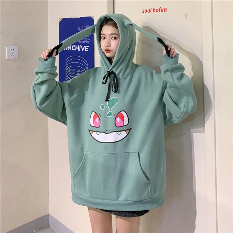 Thin Velvet Models with Different Personalities Niche Girlfriends OutfitFour Sisters Outfit Party Party Hooded Ear Sweater