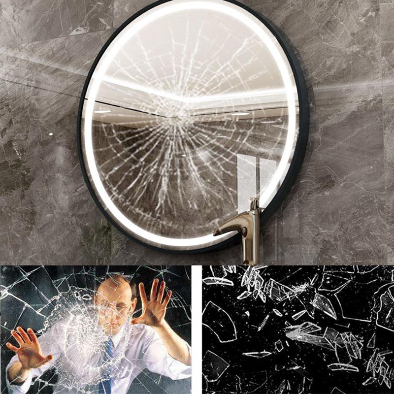One Color Smart Touch Switch Round Mirror Wall-mounted Bathroom Mirror LED Aluminum Frame