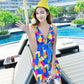 Swimsuit Women's Plus Size One-piece Skirt-style Boxer Swimsuit Covering Belly Is Thinner, Steel Support Gathered Swimsuit Sweet and Cute