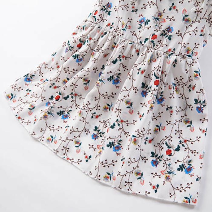 Summer Toddler Baby Kids Girls Sleeveless Ribbons Bow Floral Dress Princess Dresses Girls Clothing Kids Casual Dresses