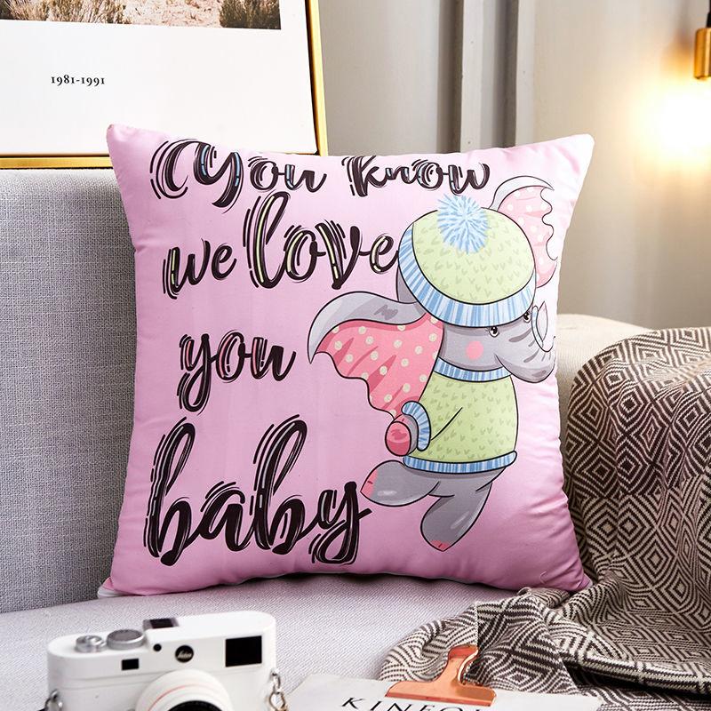 Happy Animal Printing Pillow Home Sofa Pillow Breathable Car Pillow Rest Relaxation Artifact