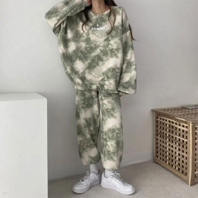 2PCS Women's Suits Long-sleeved Trousers Two-piece Spring and Autumn Casual Sportswear Couple Suits