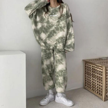 2PCS Women's Suits Long-sleeved Trousers Two-piece Spring and Autumn Casual Sportswear Couple Suits