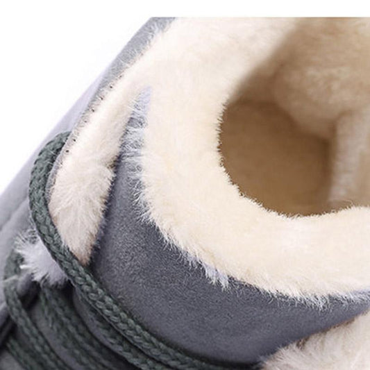 Autumn and Winter Plus Velvet Thick Snow Boots Women  Cotton Shoes Flat Heel Short Tube Martin Boots