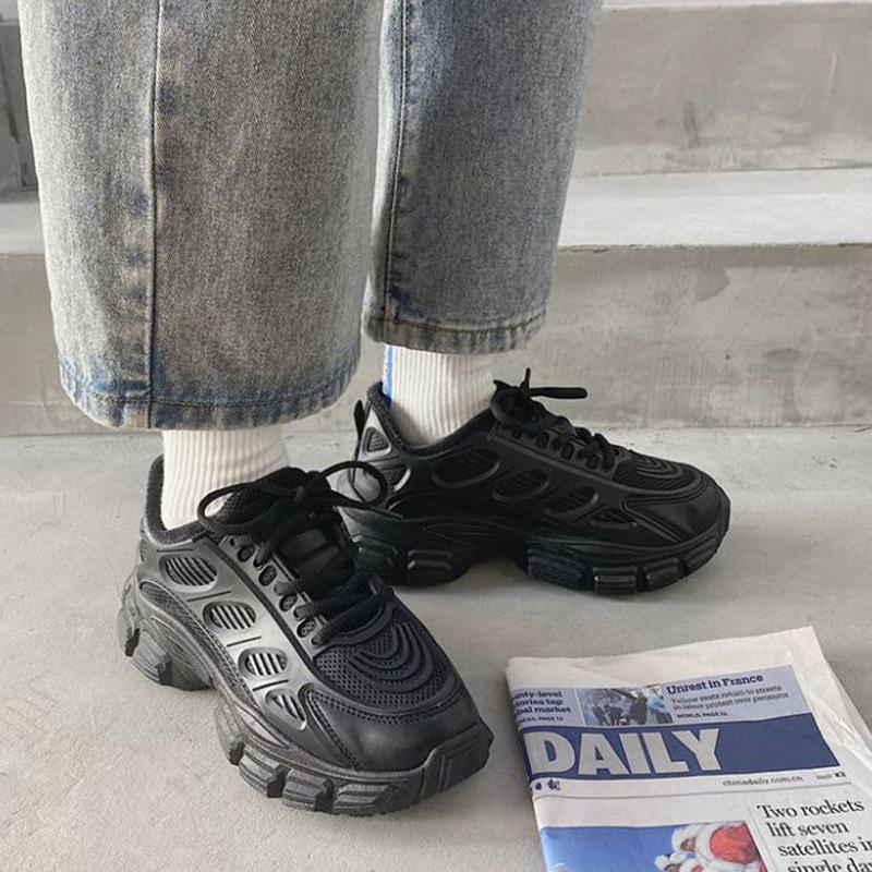Daddy Shoes Women All-match Spring Sports Shoes Women Casual Comfortable Thick-soled Black Shoes Women