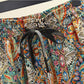 Fried Street Retro Color Casual Pants Summer Thin Drawstring Cropped Pants Straight Harem Pants Trend