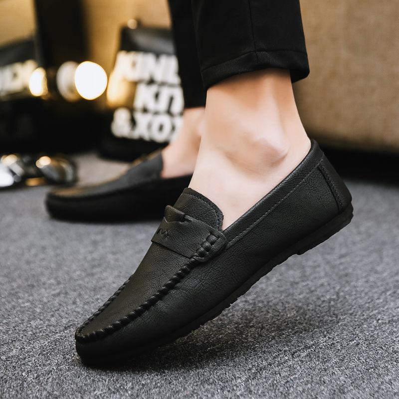 Men's British All-match Casual Leather Shoes Breathable Non-slip Loafers