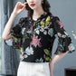 M-6XL Women's Spring Large Size Printing Tops Female Summer Loose Casual Short Sleeve Blouses