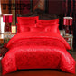 4pcs Luxury Silk Satin Jacquard Duvet Cover Bedding Set Queen King Size Bed Set Bed Shee Set