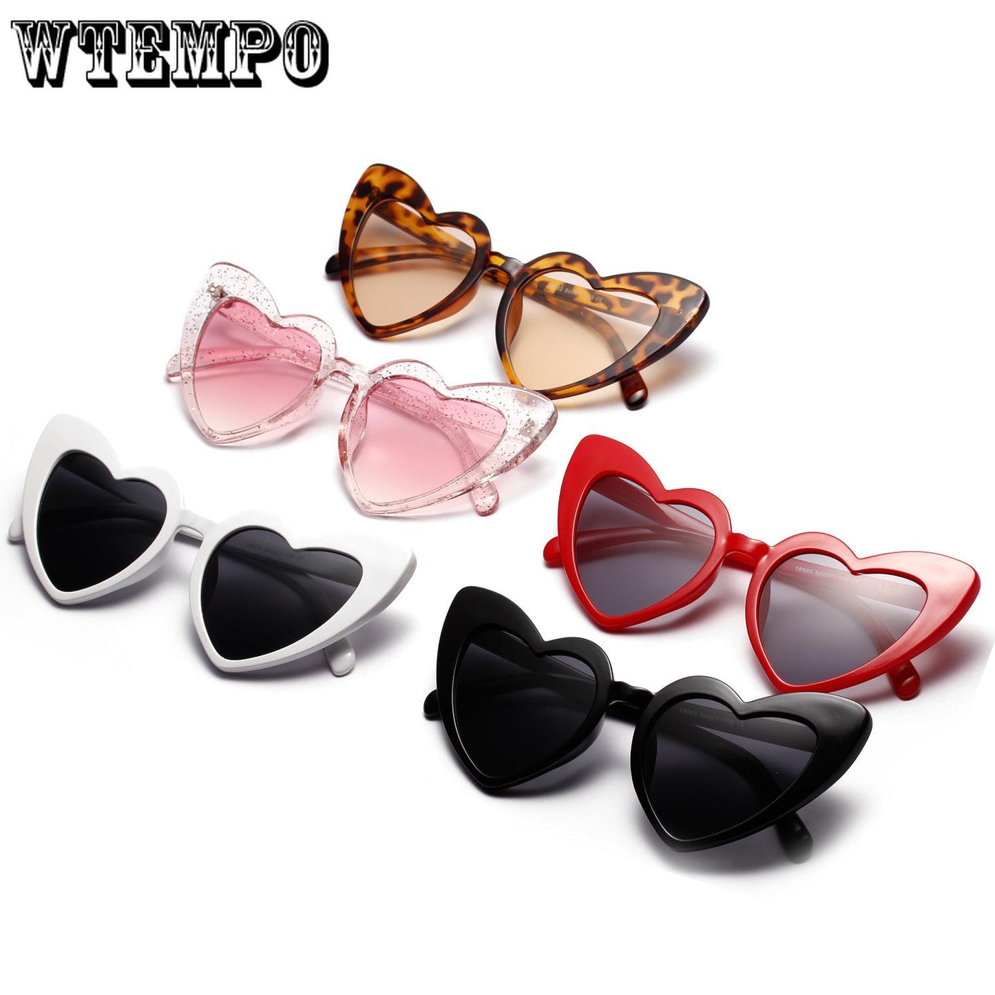 WTEMPO Pink Love Sunglasses Big Peach Sunglasses Women Popular Heart Shaped Glasses