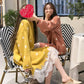 Pofulove Women Loose White Dot Sweater Dress Girly Long Section O-neck Lace Knitted Skirt Pullover