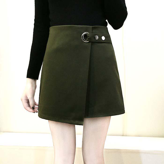 Pofulove S-2XL Women Anti-light Irregular Skirt High Waist Slim Sexy Mini A-line Skirt Hip Skirts