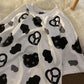 Cookie Print Short-sleeved T-shirt Loose Casual Girls Korean Version Loose Couple Short-sleeved Commuter
