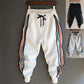 Harem Casual Pants Men's Striped Nine-point Sports Pants Loose Leggings Sweatpants Trend Zipper Pencil Pants