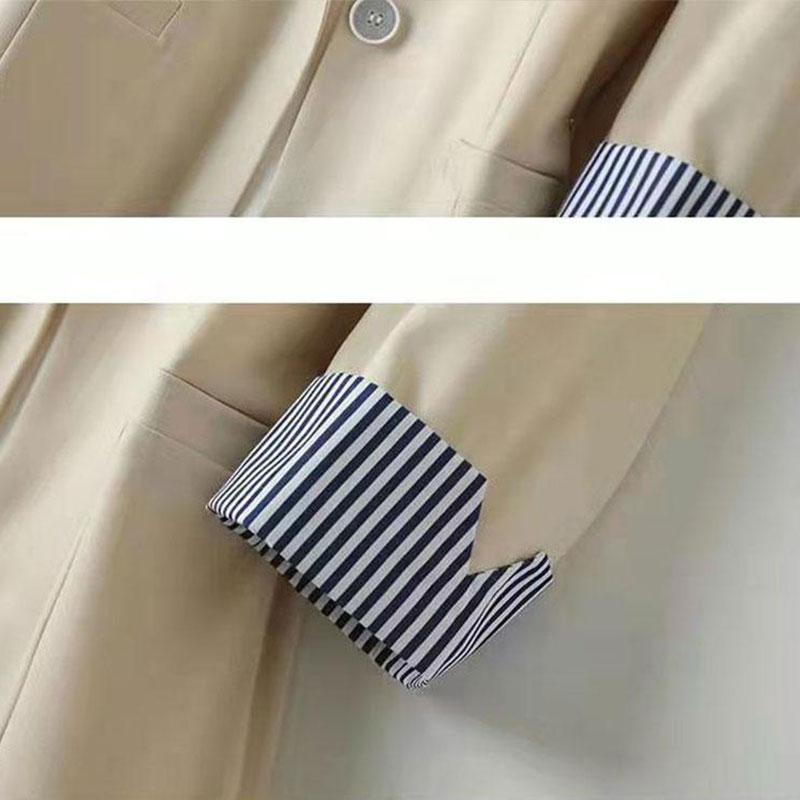 Women's Suit Jacket Slim Fit Drape Thin Three-quarter Sleeve Blazer Top Spring and Autumn White Korean Version Streetwear Design Suit