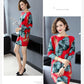 Floral Print  Knit Dress Women Long Sweaters Casual Long Sleeve Loose Pullover Soft Jumper Autumn Winter Knitted Sweaters Dress