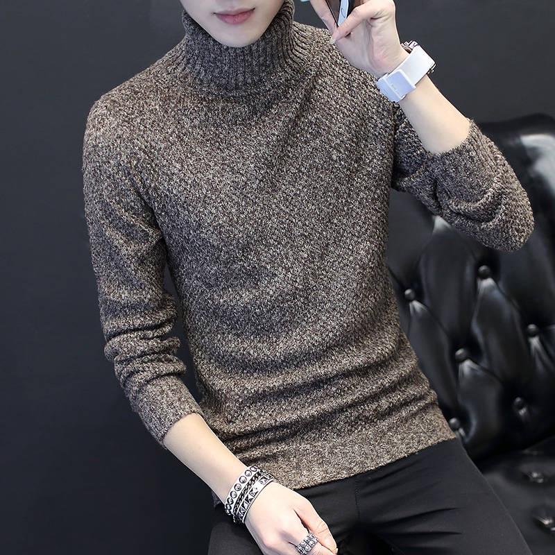 Pullover Men Sweaters 2019 Autumn Winter Wool Slim Fit Sweater Men Casual Turleneck Pull Jumper Men