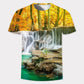3D Landscape Print T-shirt Summer Men Personality Pullover Fashion Trend Half Sleeve Tees Casual and Comfortable Shirt