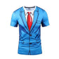 Half-sleeve Clothes Summer Men's Round Neck Short-sleeved T-shirt Top 3D Creative Art Print T-shirt