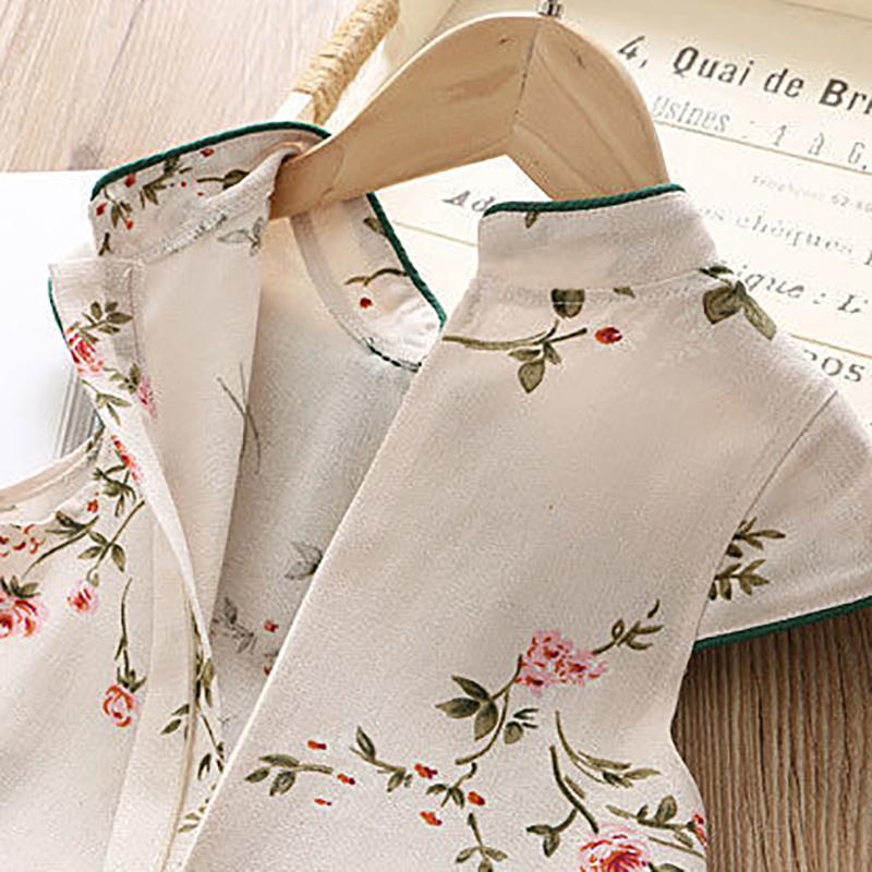 Girls' Dresses Summer Princess Dresses Big Children's Chinese Style Cheongsam Dresses Children's Summer Dresses