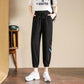 Ice Silk White Sports Pants Women's Summer Beam Feet Casual Thin Quick-drying Harlan Nine-point Pants Women's Trend