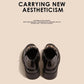 Women's Leather Shoes with Shiny Patent Leather and Soft Sole British Style Platform Platform Loafers