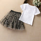Children Summer Girls Dress Cute Two Piece Bottoming Short Sleeved Sweet Princess Dress Kids Dresses for Girls