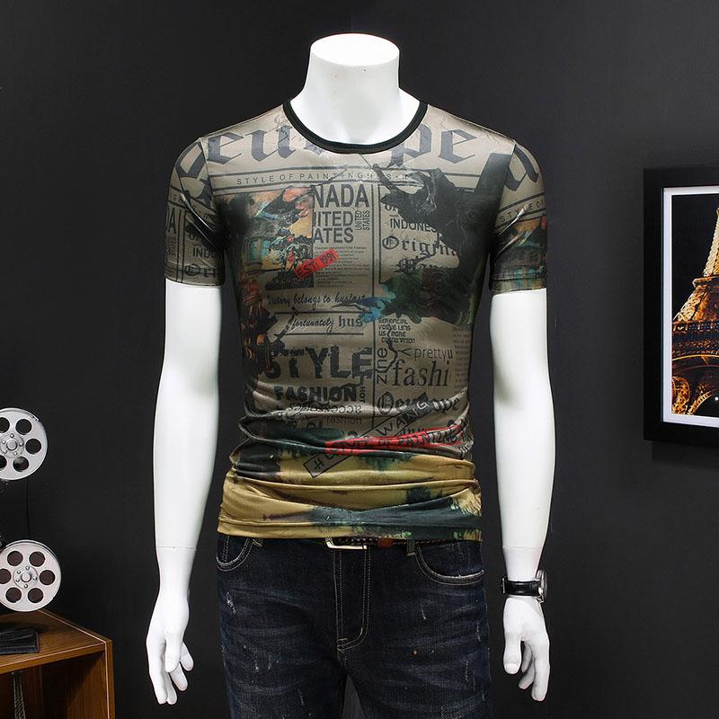 Retro Style Slim T-shirts Summer O-neck Short Sleeve Casual Shirts Soft Tops European High Street Fashion Personality Tees