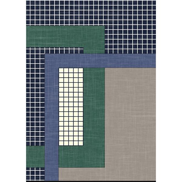 Household Carpet Simple Geometric Lattice Carpet Bedroom Living Room Door Mat Bedside Non-slip Carpet Floor Mat