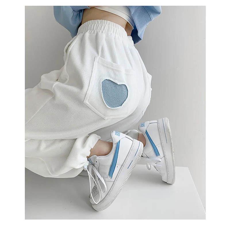 Love Label Drawstring Drawstring Pants Women Thick Loose Casual Sports Pants High Waist Straight Leg Pants Ins Tide