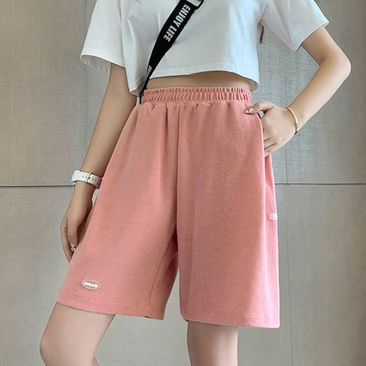 Wide Leg Pants Women's Summer Loose Large Size Casual Shorts Medium Tube Five Points Sports Pants Trend