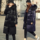 Bright Face Big Fur Collar Winter Coat Thick Mid-length Down Jacket Women