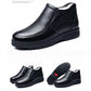 Winter Genuine Leather Men's  Sheep Fur Boots British Style Warm Casual High Top Cotton Shoes Ankle Boots