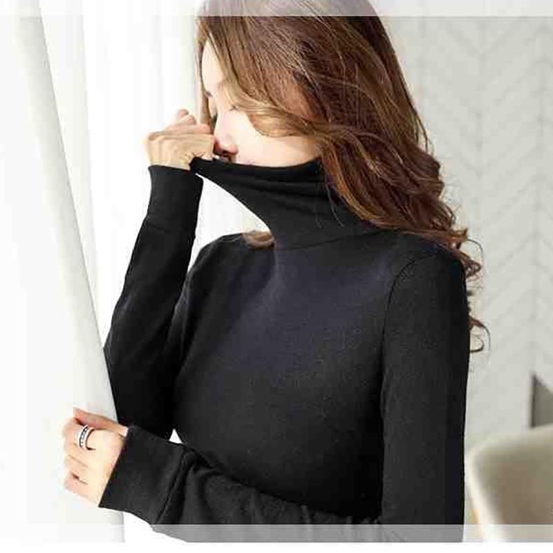 High-neck Women's Bottoming Shirt Autumn and Winter High-quality Core-spun Yarn Sweater Trendy Fashion Knit Sweater Sexy Slim Women's Top