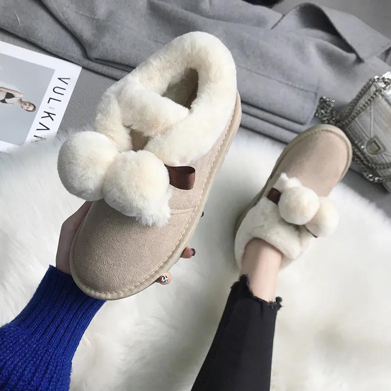 Snow Boots Female Students Korean Version Plus Velvet Cute Waterproof Wild Non-slip Winter Fashion Cotton Shoes