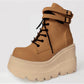 Women Autumn Winter Boots Block Heel Gothic Punk Platform Shoes High-top Casual Female Footwear