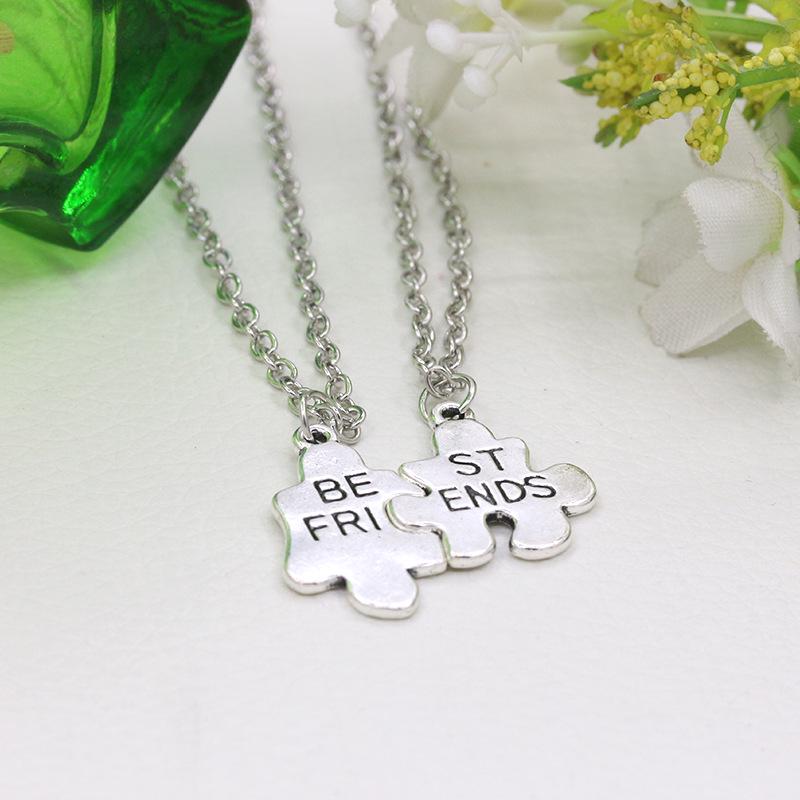 Best Friends Pendant Necklace Two-Piece Splicing Necklace Jewelry