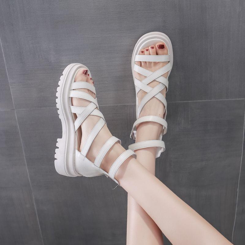 Roma Shoes with Thick Soles Fish Mouth Women's Summer Sandals  Soft Sole Casual Beach Shoes