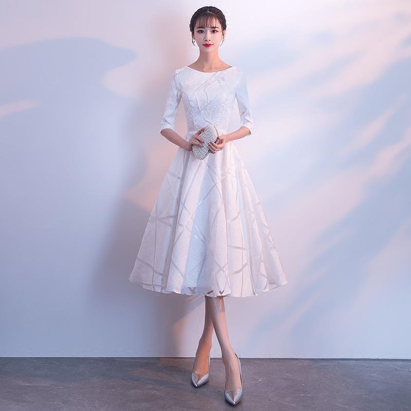 XS-3XL Bridal Wedding Dresses Women's Elegant Half Sleeve Slim Cocktail Evening Party Gowns